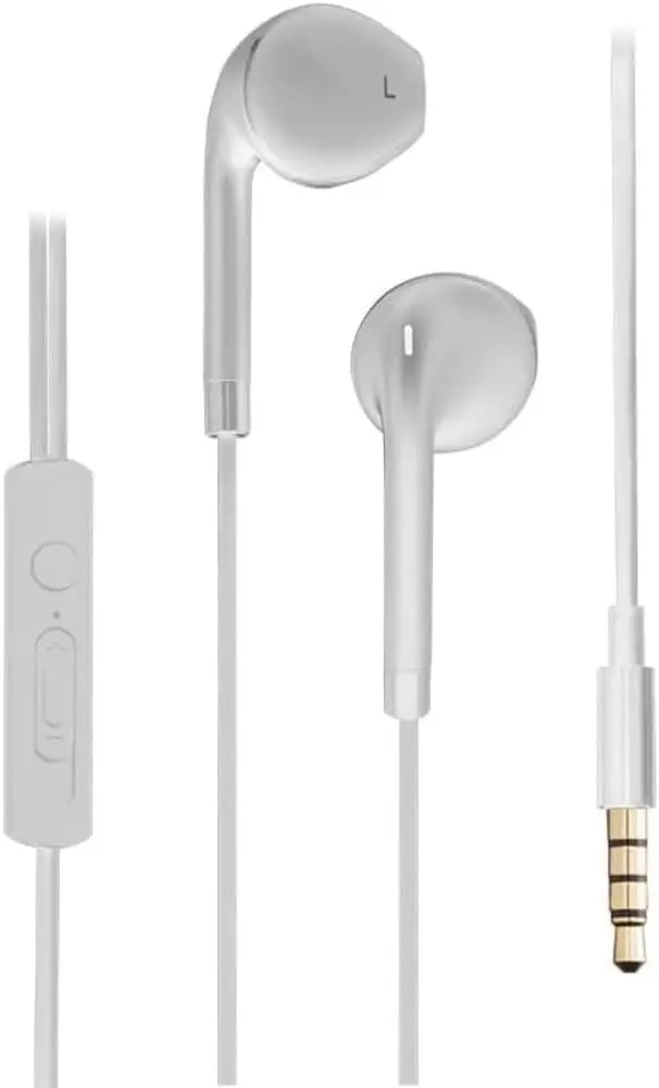 Fone de Ouvido com Fio Premium P2, Earbud Intra-Auricular, Microfone Integrado – Compatível com Smartphones, Tablets, Notebooks, PCs e Consoles. 3G Branco