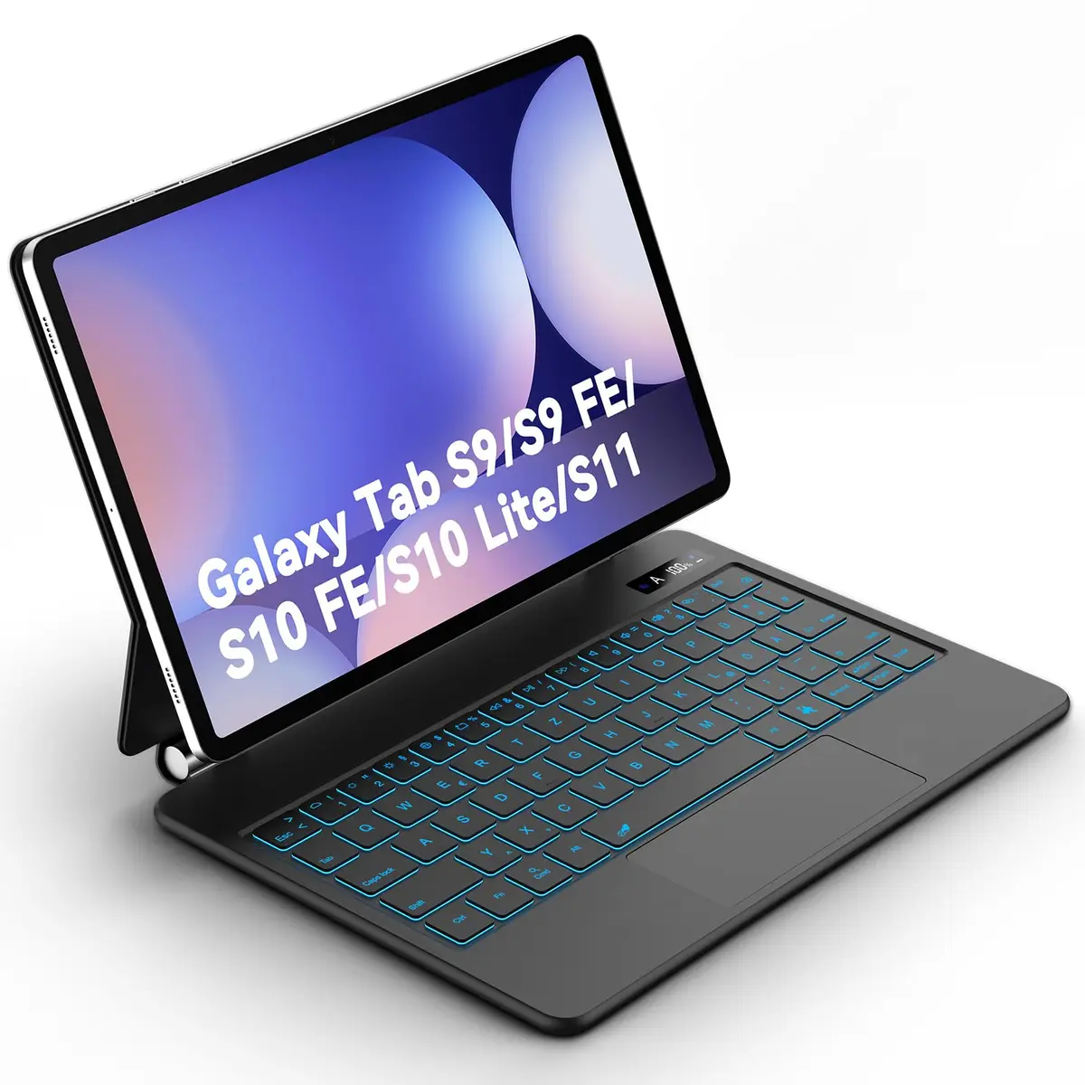 Teclado para Samsung Galaxy Tab S10 Lite/S10 FE/S9 FE 10.9"/Tab S9 11" | Design Magnético Flutuante com Trackpad e Teclas de IA, Teclado Retroiluminado, Capa com Teclado, Preto - 1