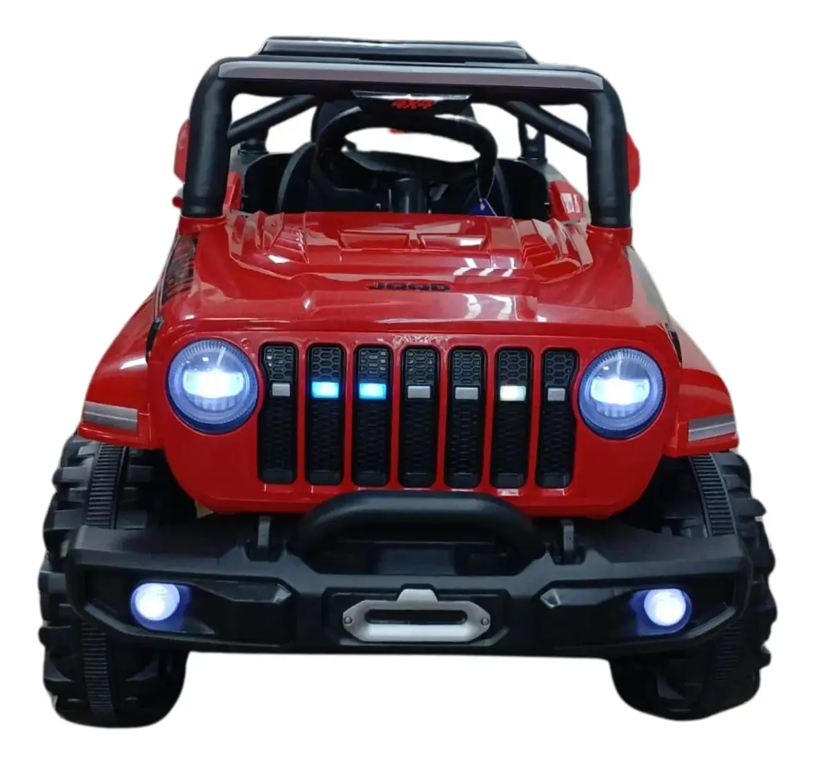 Jipe Infantil Elétrico 12v Carrinho Controle Remoto Música Cor Vermelho Voltagem Do Carregador 110v/220v BrinqKids thumbnail 7