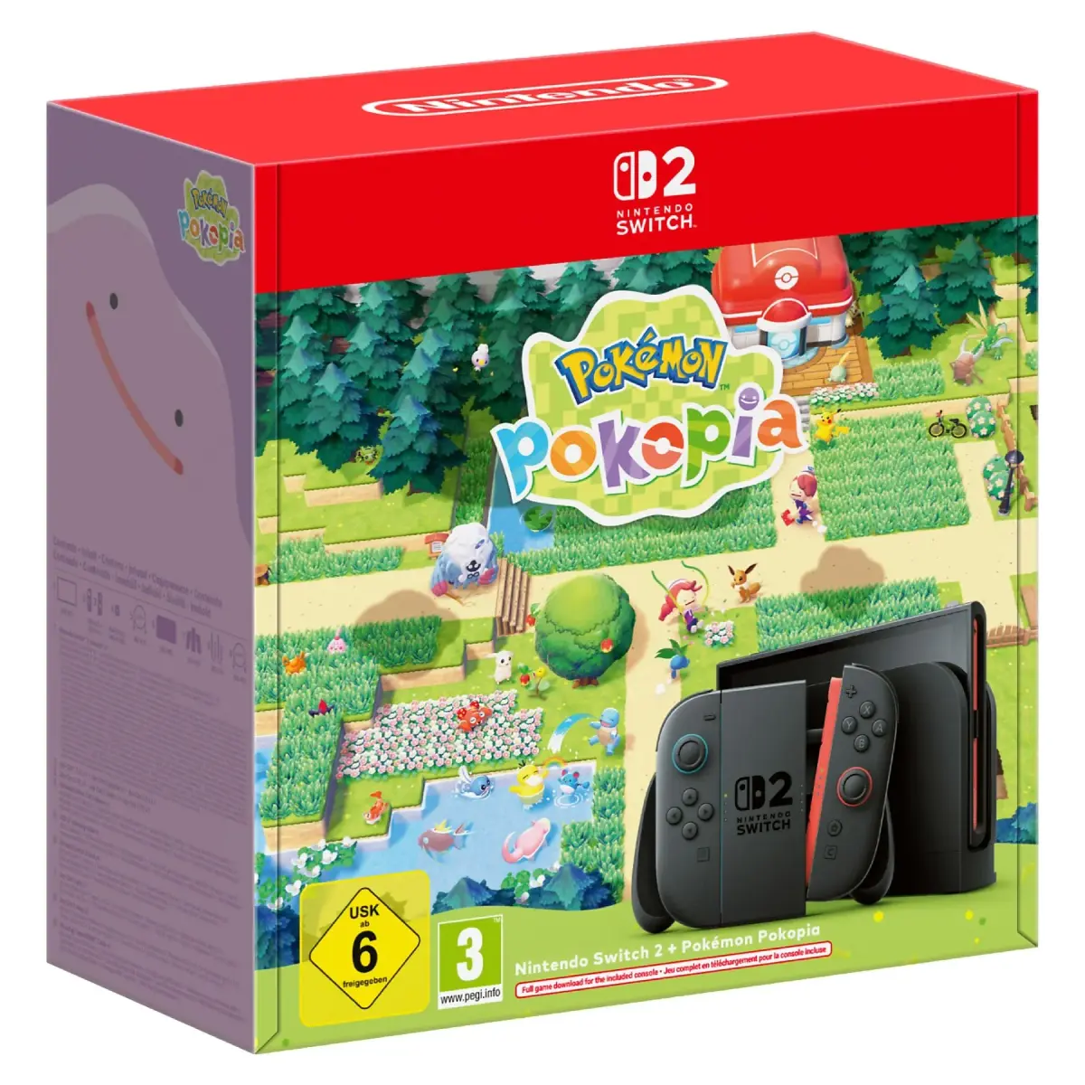 Consola Nintendo Switch 2 + Pokémon Pokopia | Ecrã Full HD HDR de 7,9" 120 Hz | 256 GB de armazenamento | Joy-Con 2 magnético com modo rato