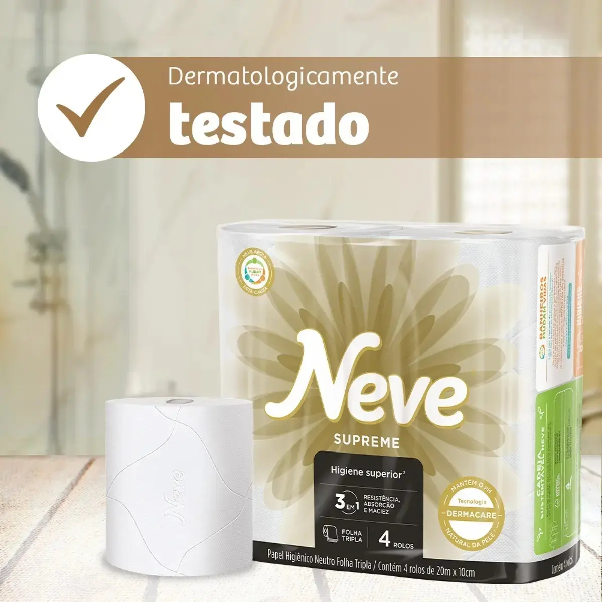 Papel Higiênico Supreme Folha Tripla 24 Rolos Neve Folha Tripla thumbnail 6