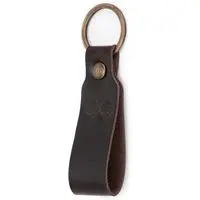 Chaveiro Couro Legítimo Argola Italiana S/ Mosquete Ello Griff Marrom Escuro