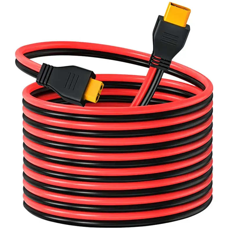 Cabo macho para fêmea XT60 atualizado de 6m/20 pés 12AWG para geradores solares ALLPOWERS Ecoflow Delta River Anker SOLIX Bluetti AC DJI.