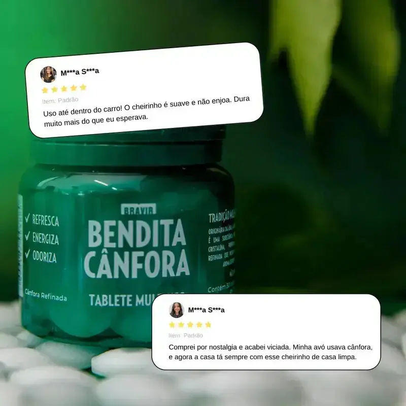 Bendita Cânfora Refinada Pote com 30 Tabletes Multiuso Bravir Casa thumbnail 2