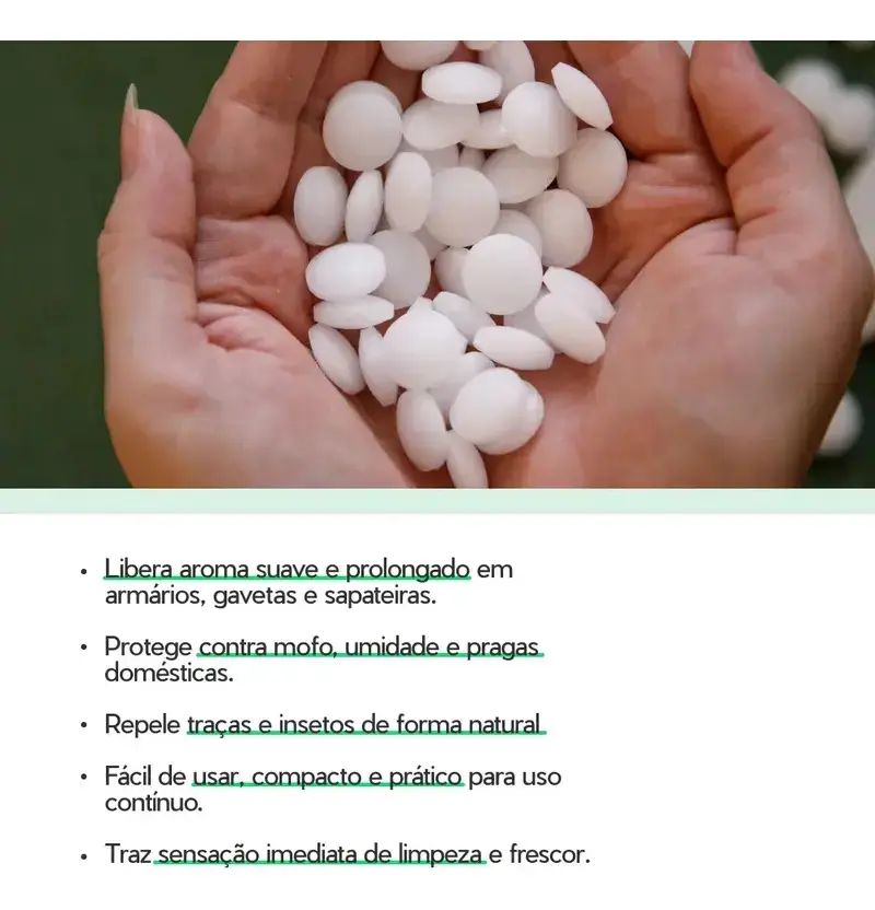Bendita Cânfora Refinada Pote com 30 Tabletes Multiuso Bravir Casa thumbnail 4