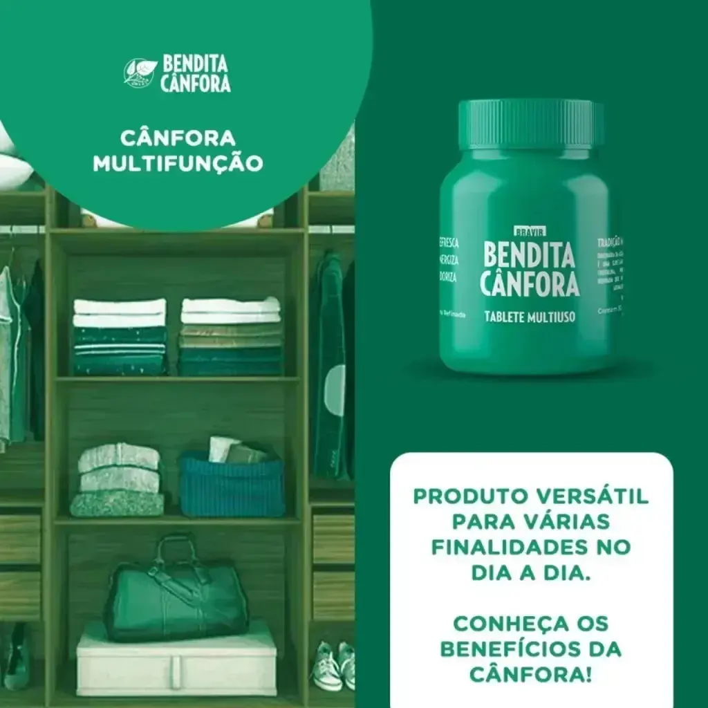 Bendita Cânfora Refinada Pote com 30 Tabletes Multiuso Bravir Casa thumbnail 8