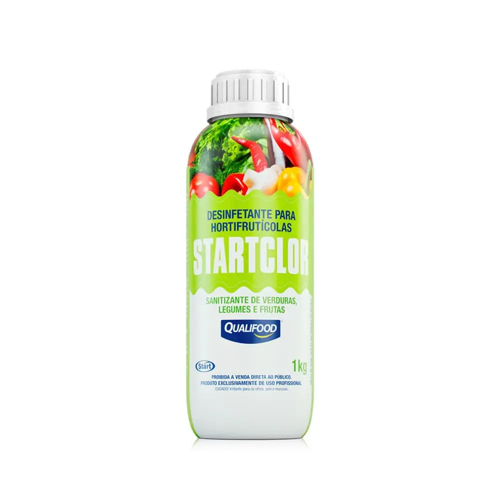 CLORO PARA SANITIZANTE VERDURAS LEGUMES E FRUTAS 1KG / UN/START | Sanitizante para Legumes, Hortaliças e Frutas, Elimina Bactérias, Profissional, Alto Rendimento - 1