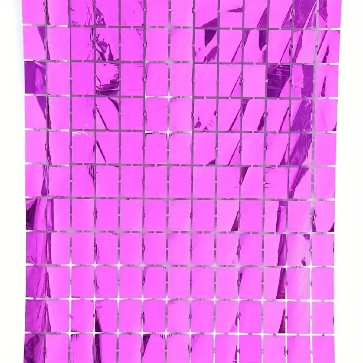 Cortina Metalizada Quadrada Kit 2 Peças 2x1m para Festa Pink | Material leve e fácil de instalar em paredes, portas e painéis