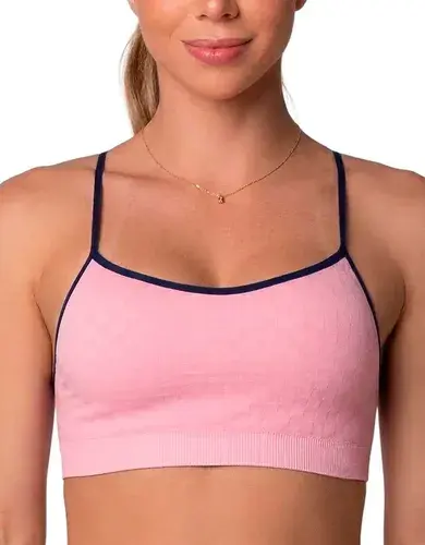 Top Selene Com Bojo Removível Fitness Sem Costura Alça Fina - 1