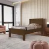 Cama de Solteiro Conquista Mel com Ripas Largas de MDF - 102cm de largura - Cacau - 1