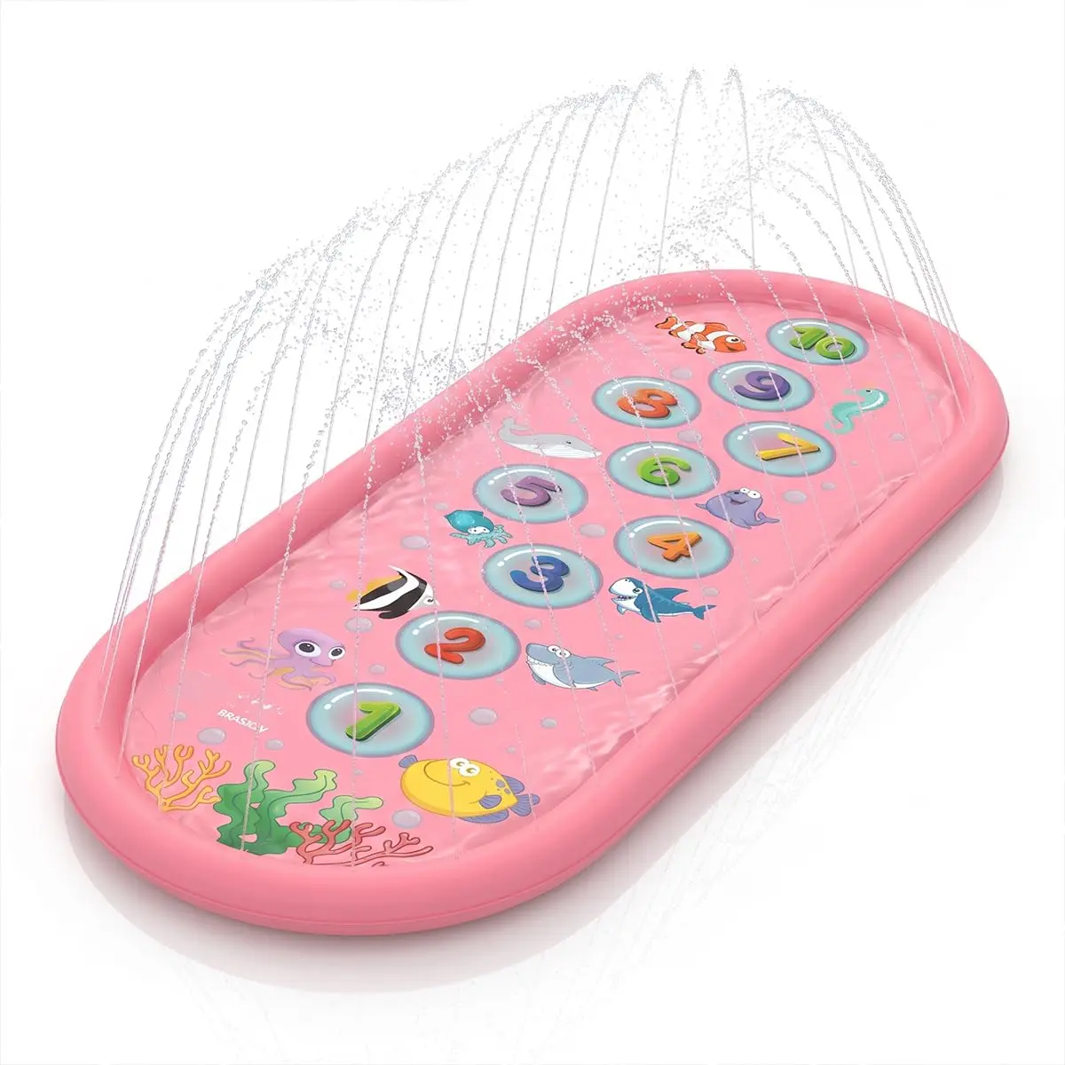 Brastoy Piscina Chafariz Infantil 170cm Splash Sprinkler Pad (Animais Marinhos)