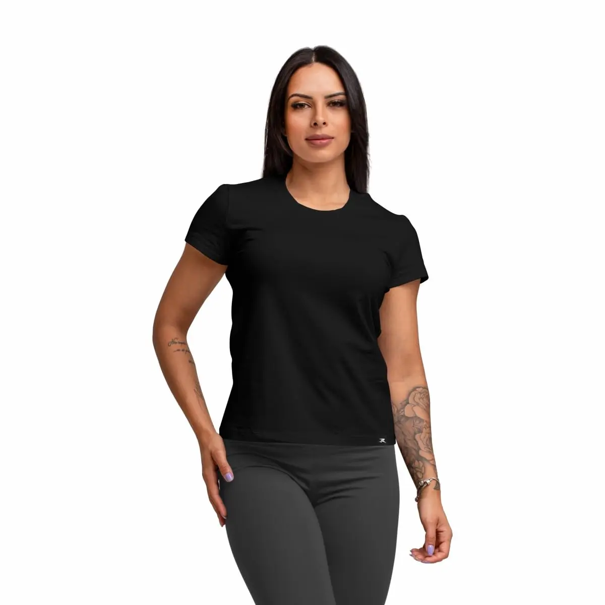 Camiseta Algodão Solid Muvin - Feminino - Mais Conforto - Academia – Camiseta Manga Curta - Treino Funcional - Corrida – Ginástica – Fitness - Caminhada