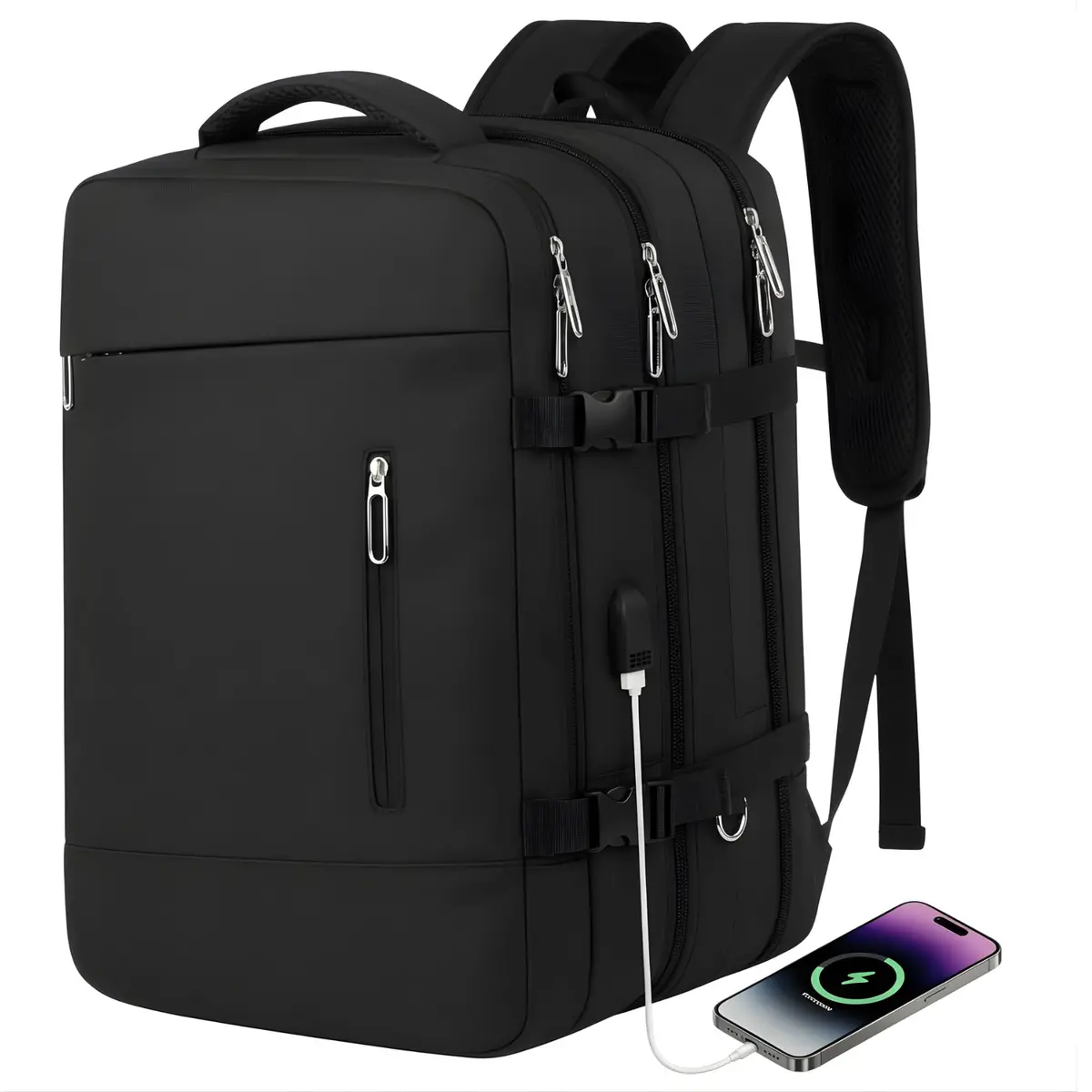 Mochila Viagem Avião Expansível Impermeável Bagagem de Mão | Estilo Mala de Bordo Low Cost Cabe Embaixo do Assento do Avião