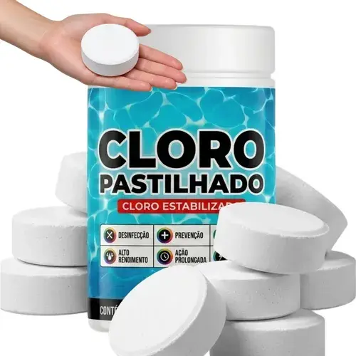 Pastilha Cloro 5 Unidades Tablete Tratamento Limpeza Piscina