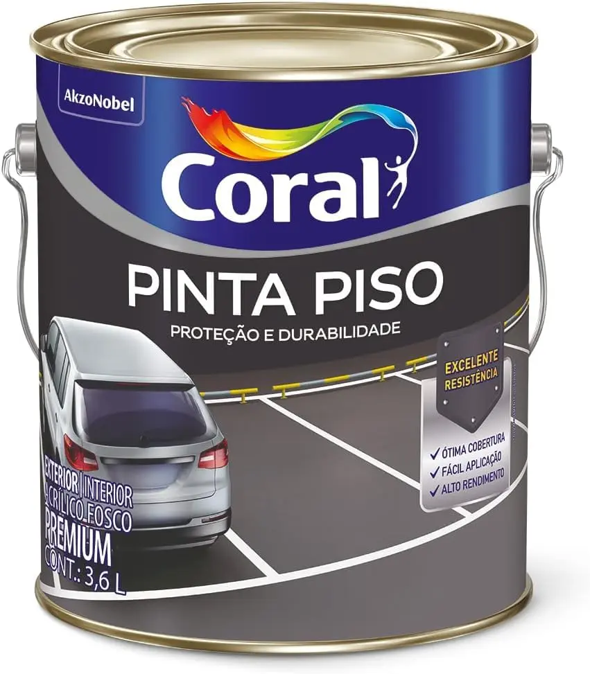 Tinta Pinta Piso Premium 3,6L Coral (Branco Neve)