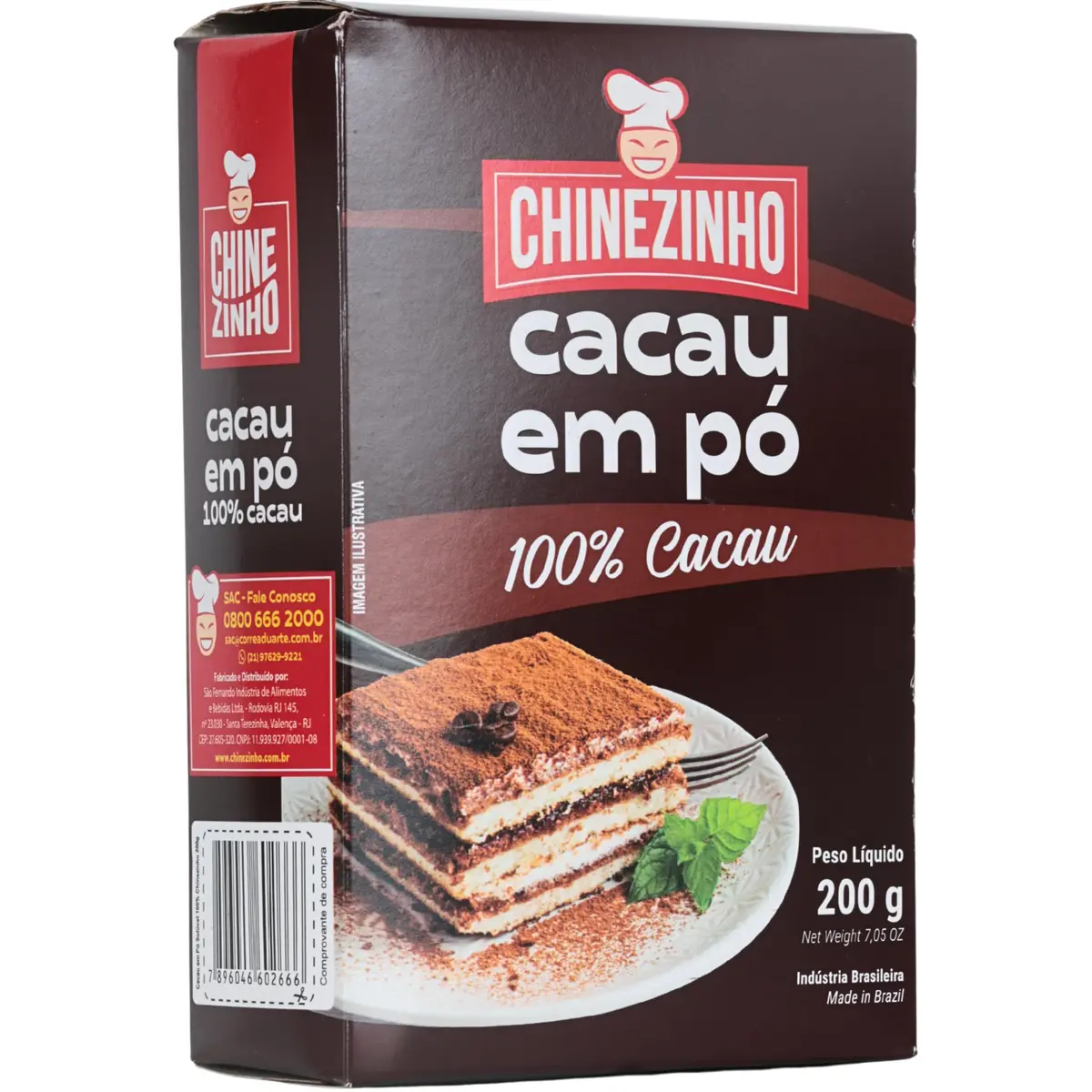 Cacau em Pó, Chinezinho, 200g | Versatilidade na culinária e embalagem prática