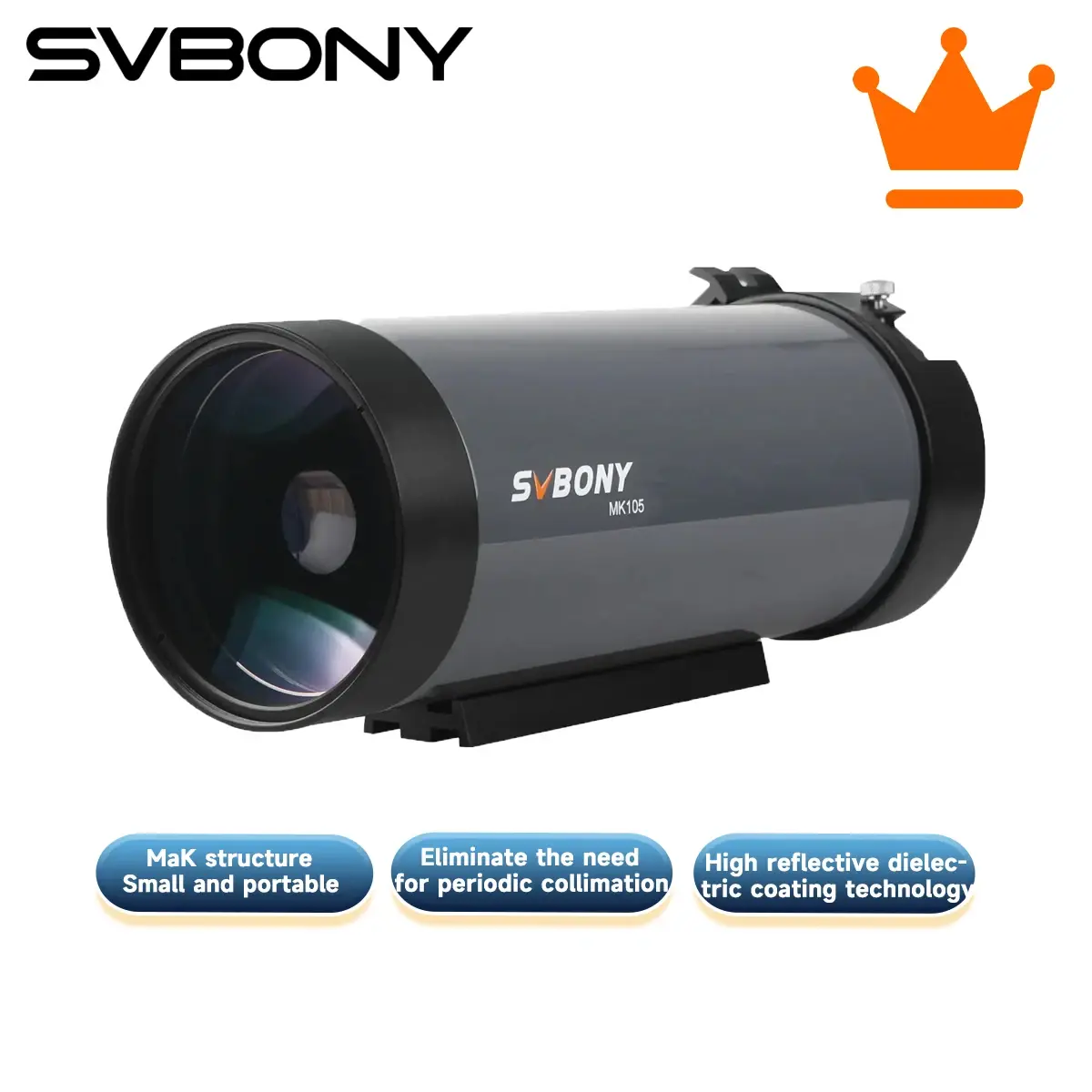 Svbony Telescópio MK105 OTA com design portátil para observações e fotografia lunar e planetária. MK105 Maksutov-Cassegrain.