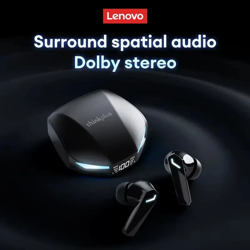 Lenovo xt53 atualização sem fio bluetooth 5.4 fones de ouvido ultra longa resistência baixa latência gaming headset led display digital