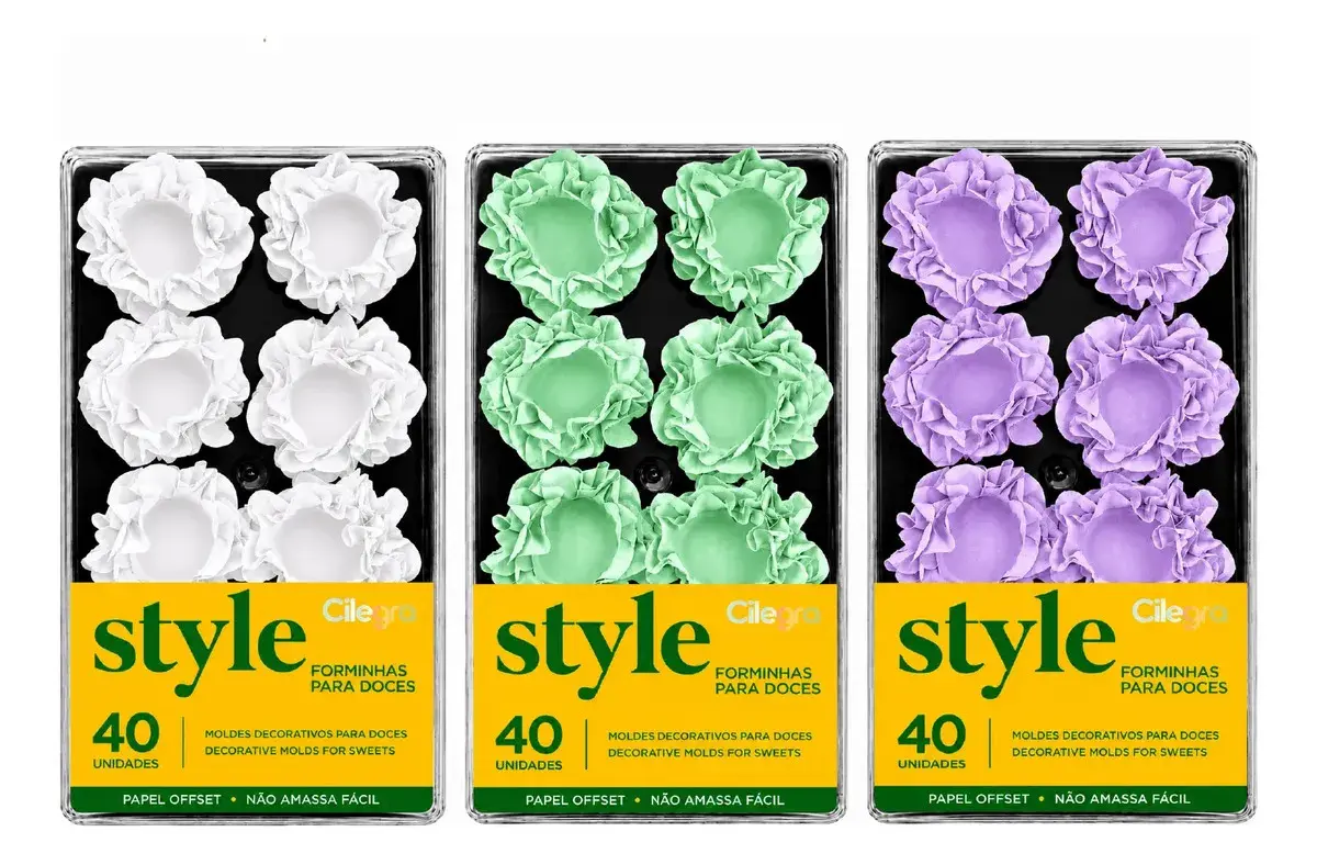 Pack 120 Forminhas para Doces Finos Flor em Papel Offset para Casamento e Festa - 1
