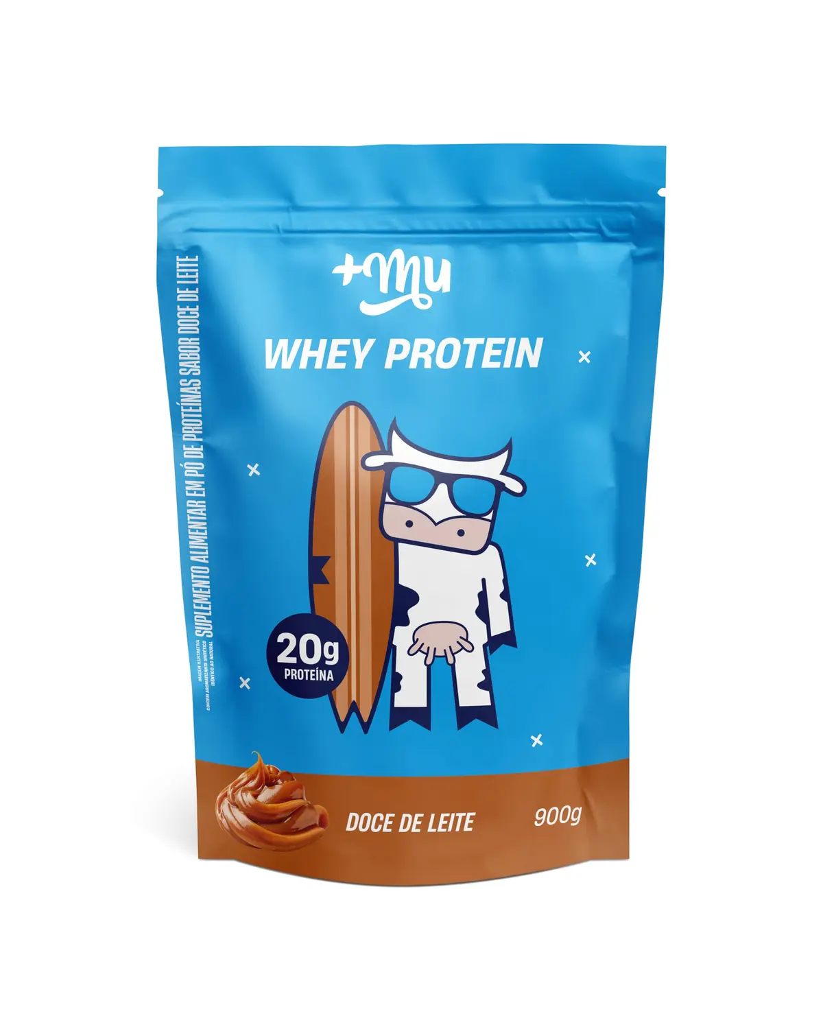 +Mu Whey Concentrado Sabor Doce de Leite 20g Proteína - Refil 900g