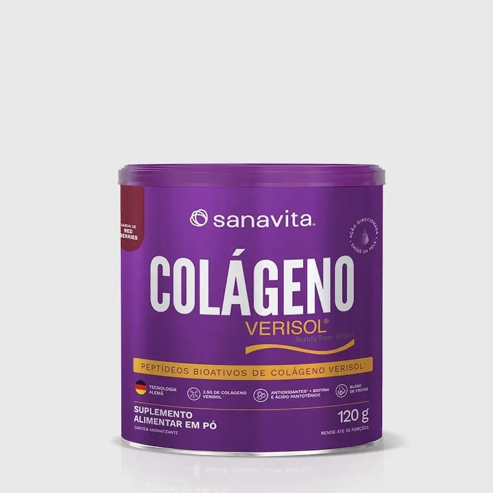 Colágeno Verisol Sanavita - Red Berries - Lata 120g