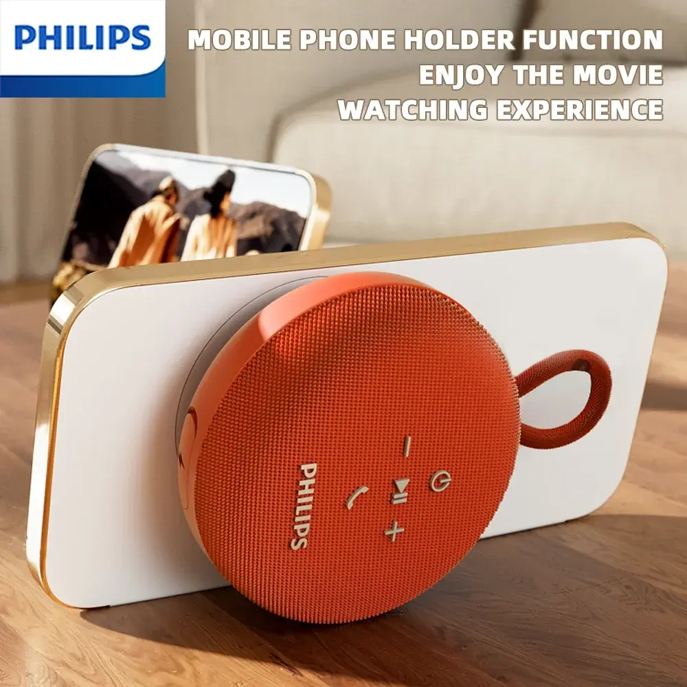 Caixa de Som Bluetooth Philips TAS1120 800mAh à Prova d'Água para Banheiro, Caixa de Som Interna com Ventosa e Cordão, Caixa de Som Portátil para Uso Externo