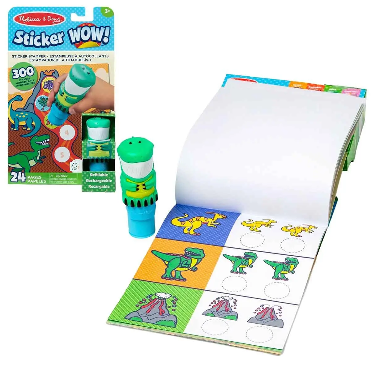SUNNY, Melissa & Doug, Caderno e Carimbo Dinossauro, Acima de 3 anos - 1