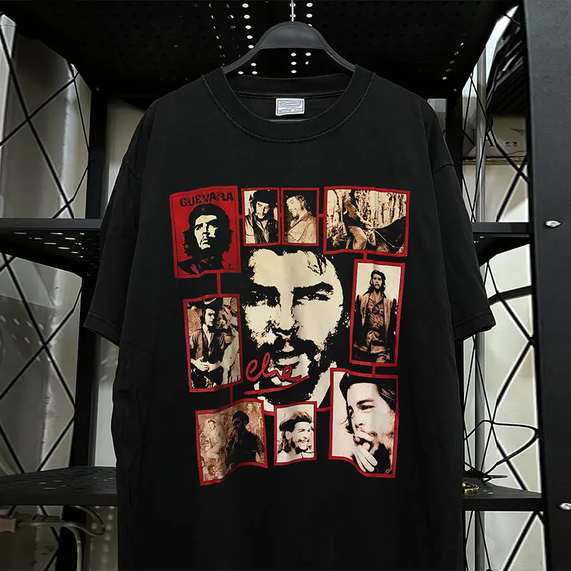 Camiseta Unissex Oversized Plus Size Feminina Masculina Unissex Che Guevara Revolução Vintage Streetwear Única 100% algo - 1