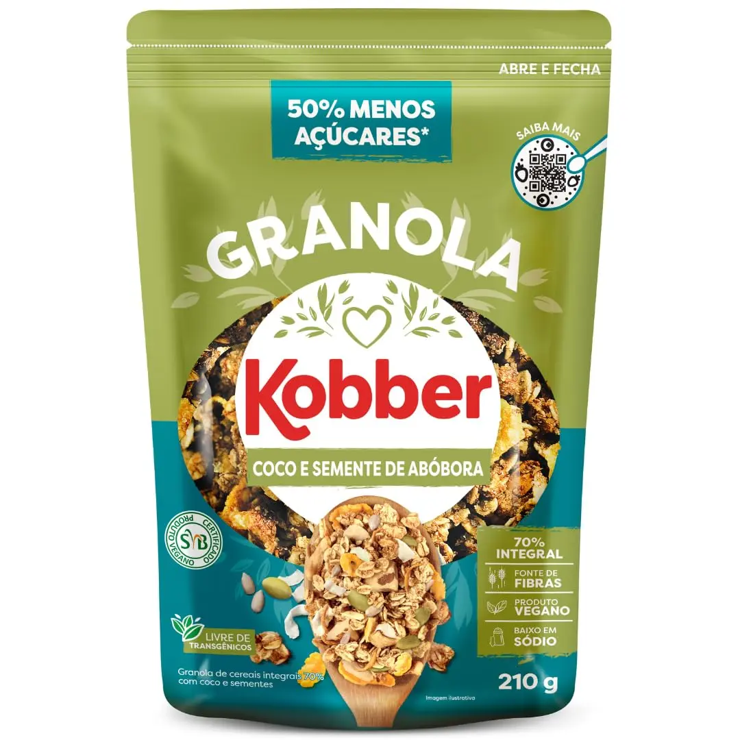 Kobber Granola Coco e Semente de Abóbora 210g