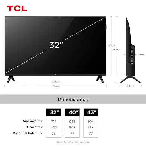 Smart TV TCL 32 Polegadas QLED Full HD S5K WiFi Bluetooth Google TV 2 HDMI HDR10 Dolby Audio 32S5K thumbnail 4