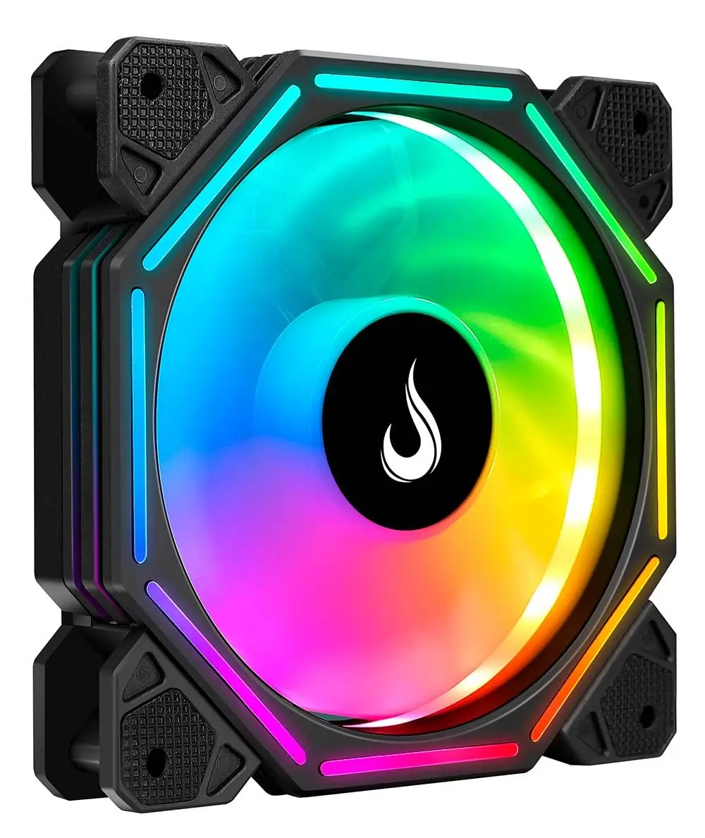 Ventoinha Rise Mode Hex Turbine PWM, 120mm, ARGB, Preto - RM-H-ARGB-TOR-B