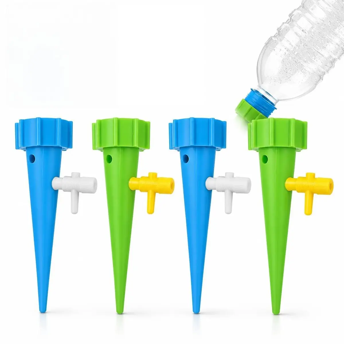 Kit 4 Gotejadores Automáticos para Plantas, Irrigador Regulável Automático para Garrafa PET Sistema de Auto Irrigação para Vasos, Jardim, Hortas e Flores (4) - 1