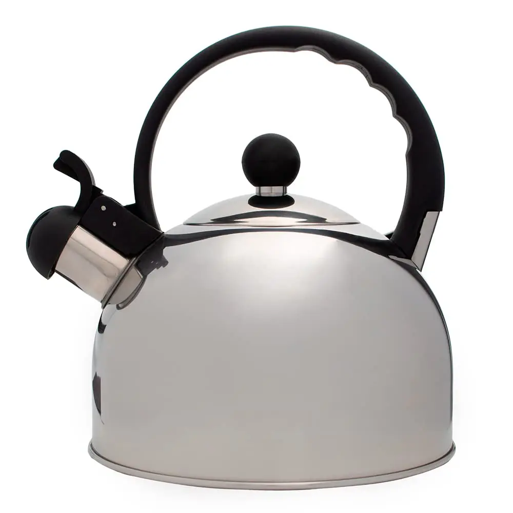 Mimo Style Chaleira Com Assobio de Alerta, Alça e Tampa Flip-up, Capacidade para 2 Litros e Acabamento Espelhado, Produzida em Aço Inox Resistente e Duradouro