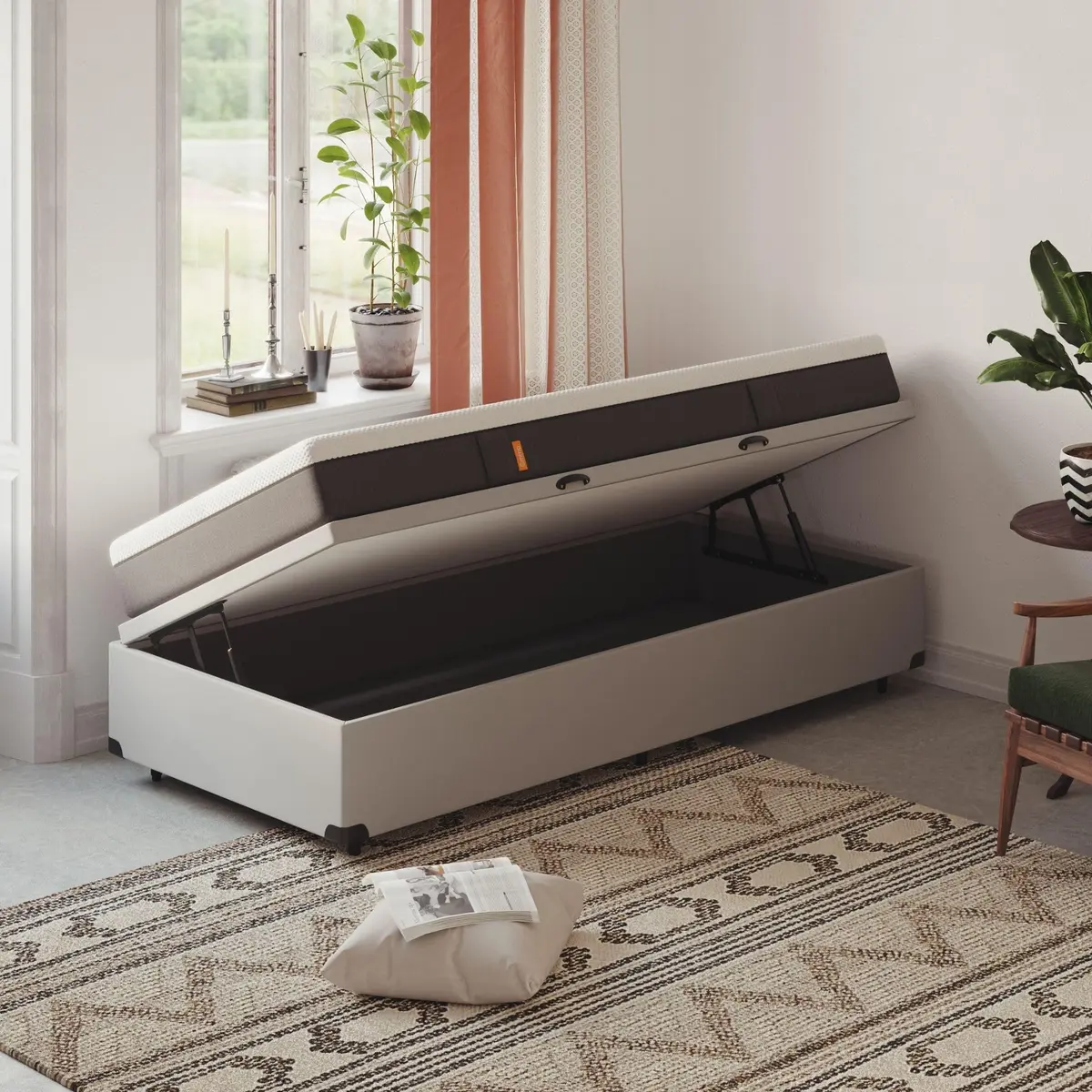 Cama Baú Solteiro Emma (88x188x41cm) “ 1 ano de garantia