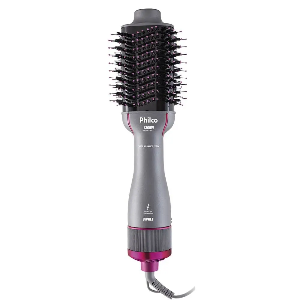 Philco Escova Secadora PES14 Soft 1300w Bivolt, Cinza Plástico