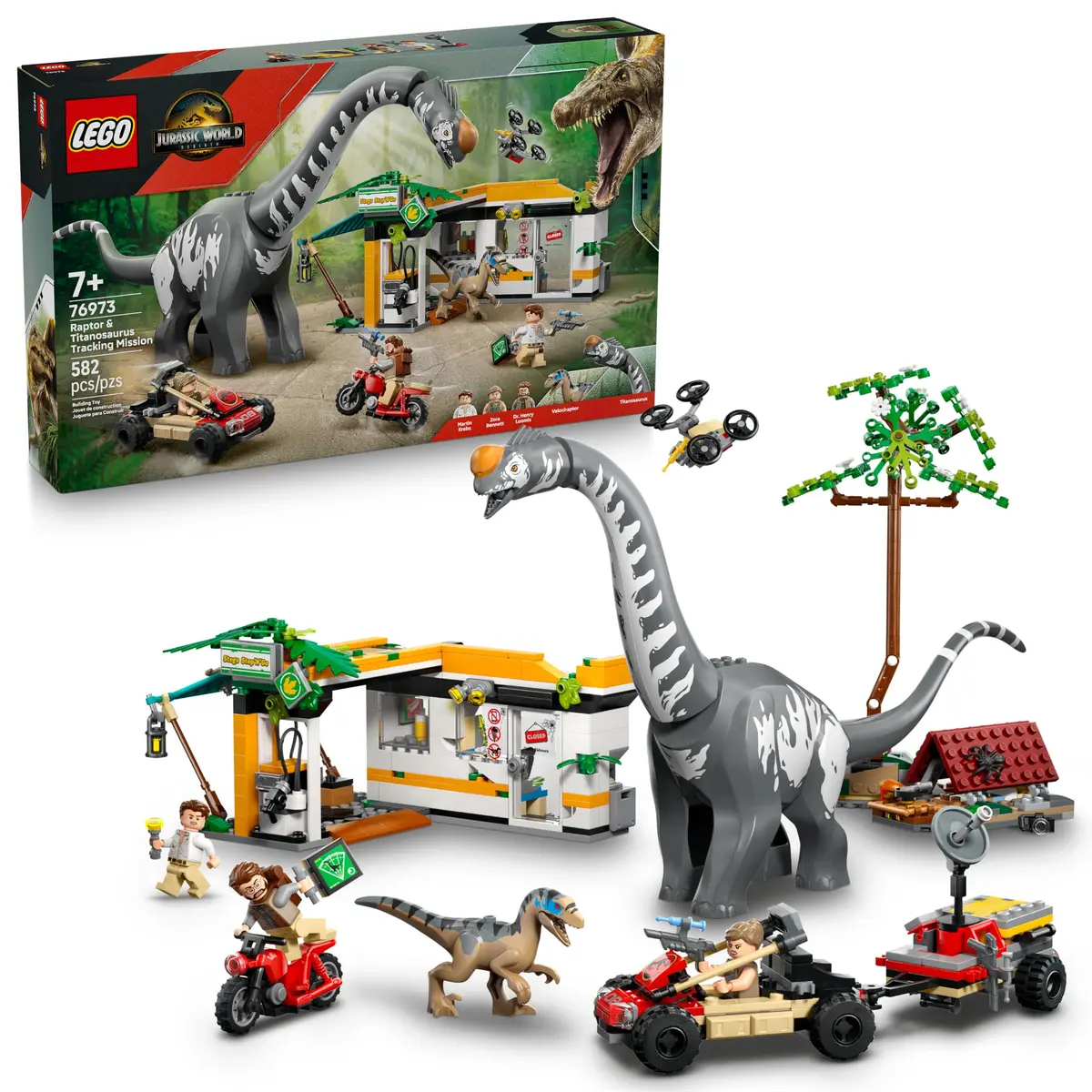 LEGO Jurassic World Missão de Rastreamento de Raptor e Titanossauro 76973 - 1