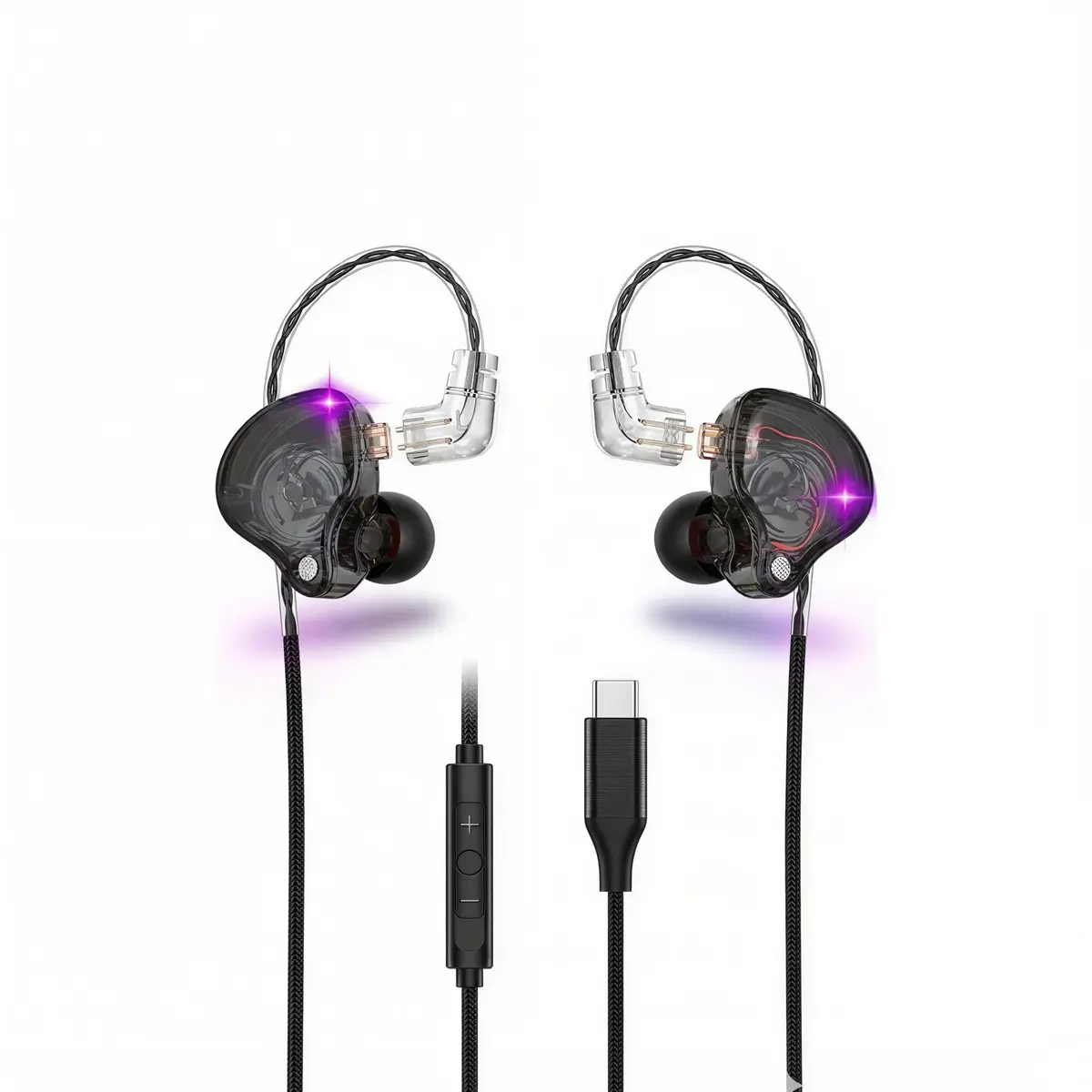 Fone de Ouvido Intra-auricular USB Tipo-C com Microfone Preto | Áudio Estéreo Imersivo, Cabo de 1,3m, Graves Reforçados, Controle Multifunção, 16Ω de Impedância