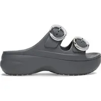 Sandália Crocs Saturday Platform Dipped Buckle Sandal Carbon Cinza