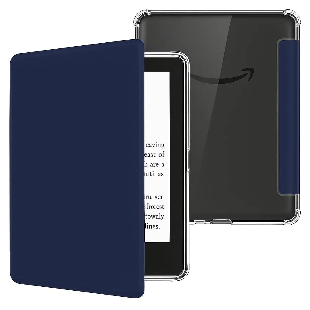 DECART Capa para Kindle Paperwhite 12ª Geração e Kindle Colorsoft - Marinho | Modelos (SA569P, SA568B, SA58CB, SA59CP) Traseira em Acrílico Transparente, Auto Hibernação, Fechamento Magnético - 1