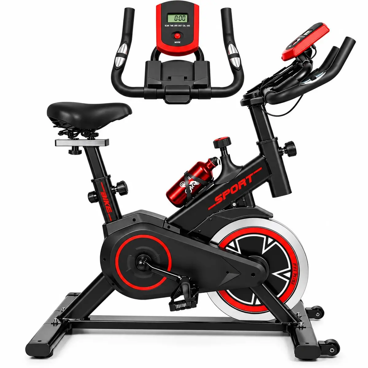 Bicicleta Ergometrica Spinning Altura Ajustável, Com Garrafa e Medidor de Pulso Para Exercícios Fitness Cardio e Emagrecimento em Casa
