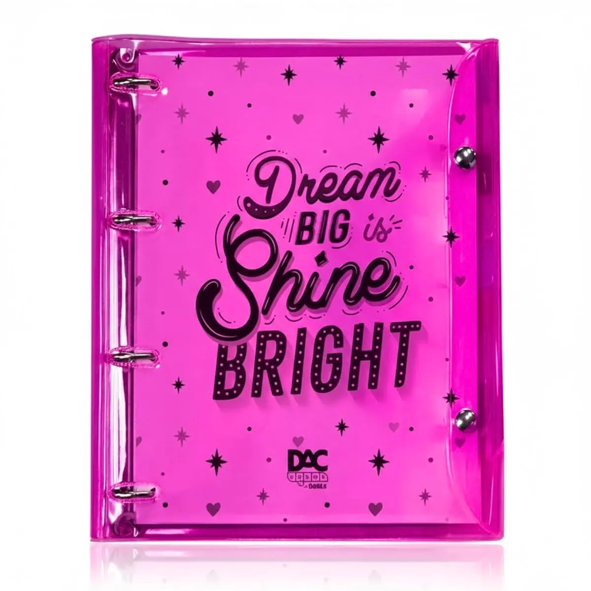 Caderno Argolado Cristal Rosa Color Bubble Universitário Com 192 Folhas - 3866 - 1