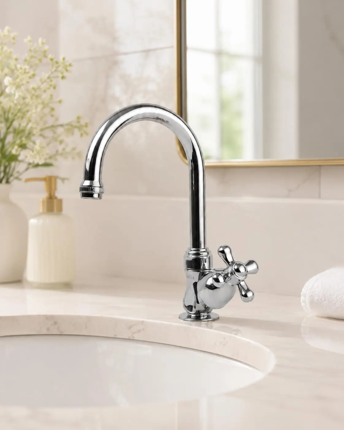 Torneira Premium para Banheiro Cromada Marca Plast Grifos - Super ABS | Bica móvel, Design Classic