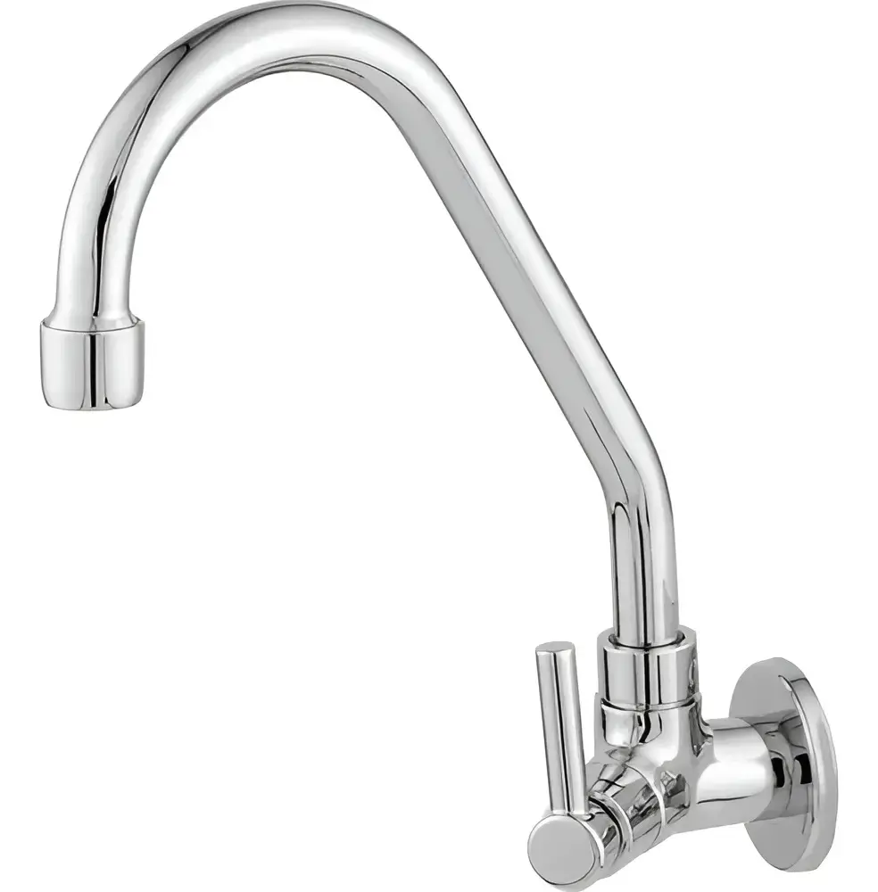 Torneira Bica Móvel De Cozinha Parede Alavanca 1/4 Acabamento Cromada Cor Prateado com bico aerador