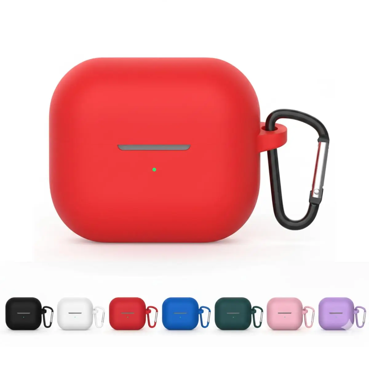 Capa Case Protetora Silicone compatível Galaxy Buds 3 Buds 3 Pro 2024 para Fone Ouvido Sem Fio Anti Choque Choque Resistente Case Capinha Protetor Estojo Carregador Keychain Chaveiro (Vermelho)