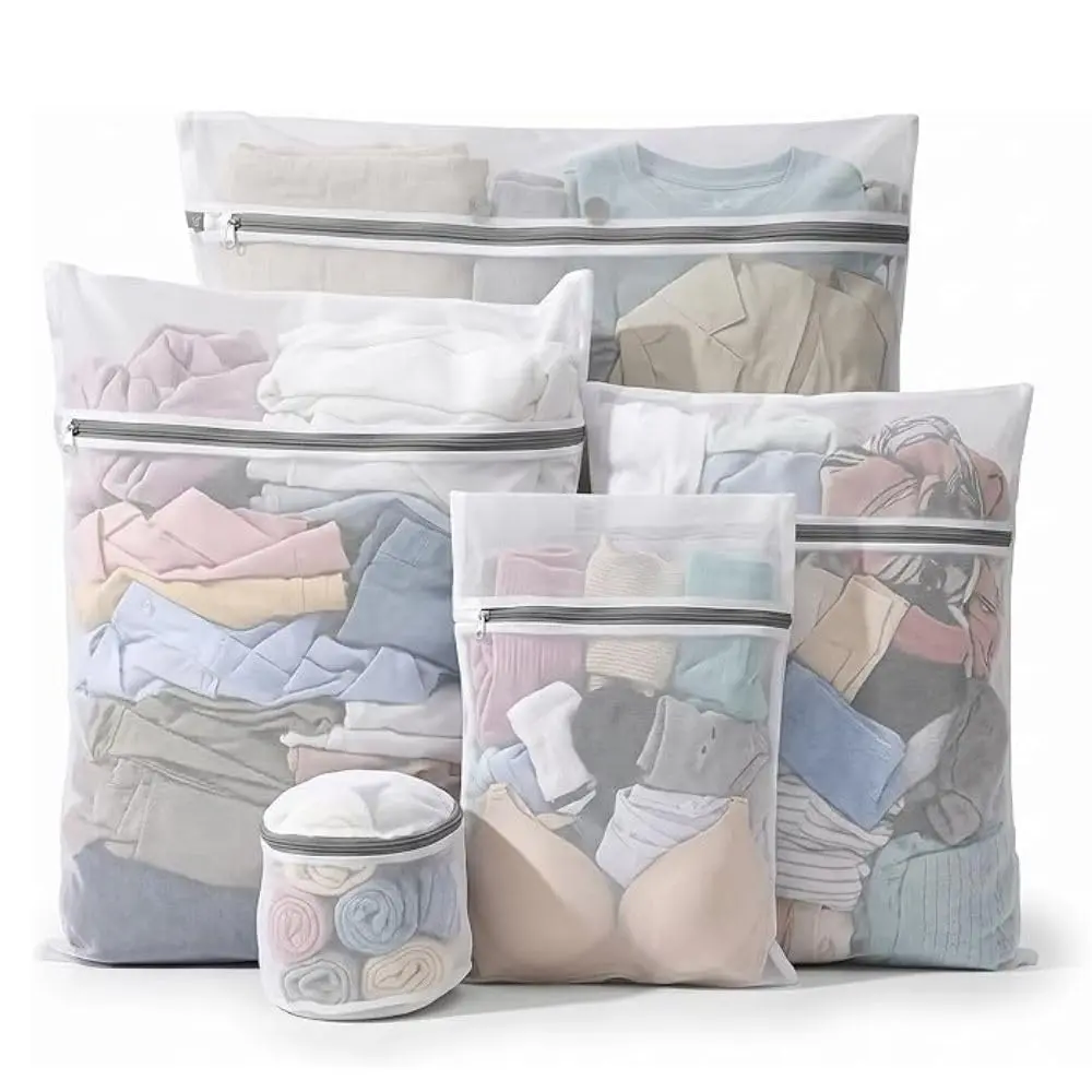 Kit 5 Sacos para Lavar Roupas Delicadas na Máquina, Reutilizável com Zíper Reforçado Proteção Total Contra Danos e Desgaste Ideal para Roupas Delicadas - 1
