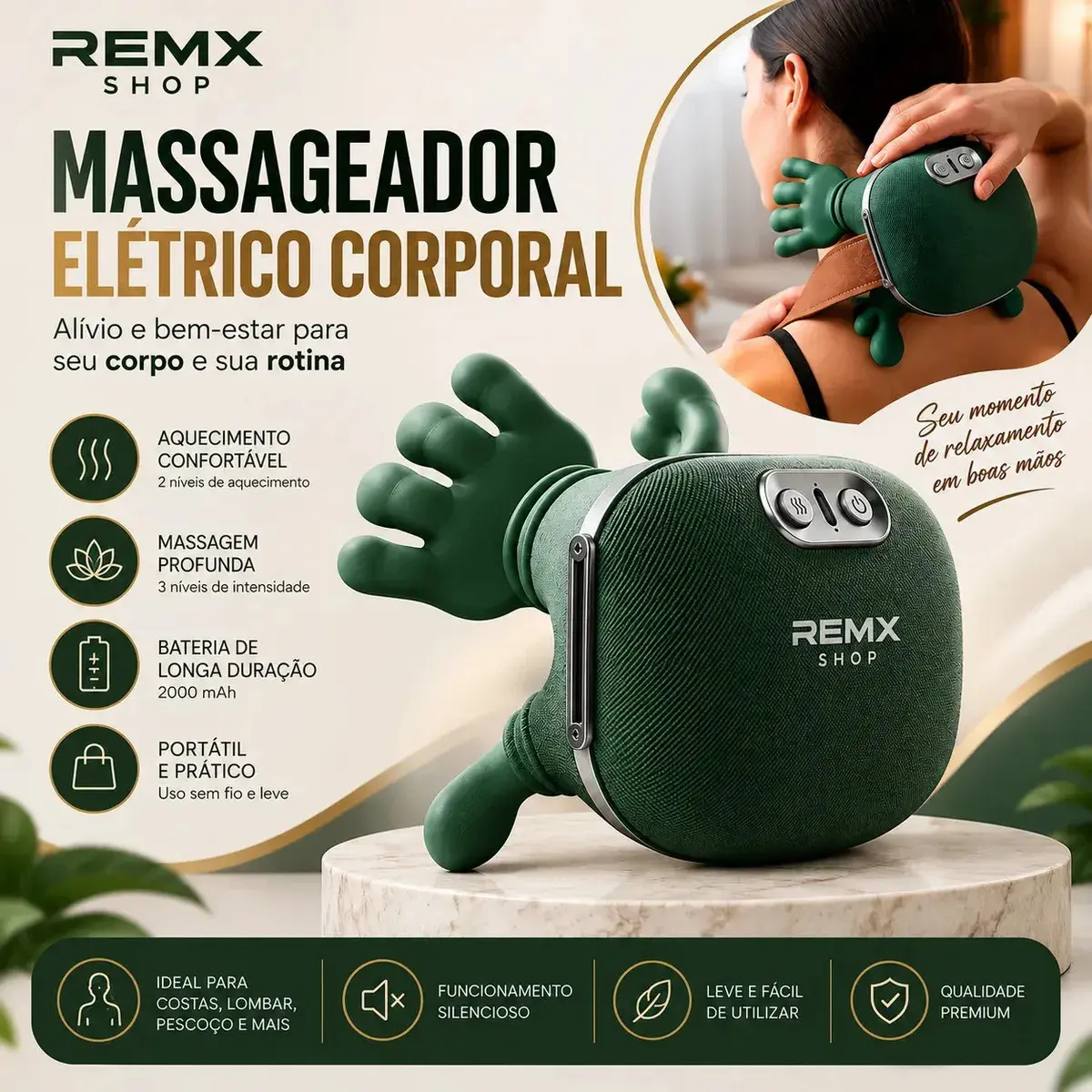 Massageador Elétrico para Pescoço e Ombros com Aquecimento REMX SHOP - 1