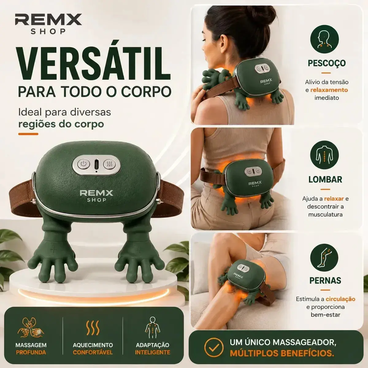Massageador Elétrico para Pescoço e Ombros com Aquecimento REMX SHOP thumbnail 2
