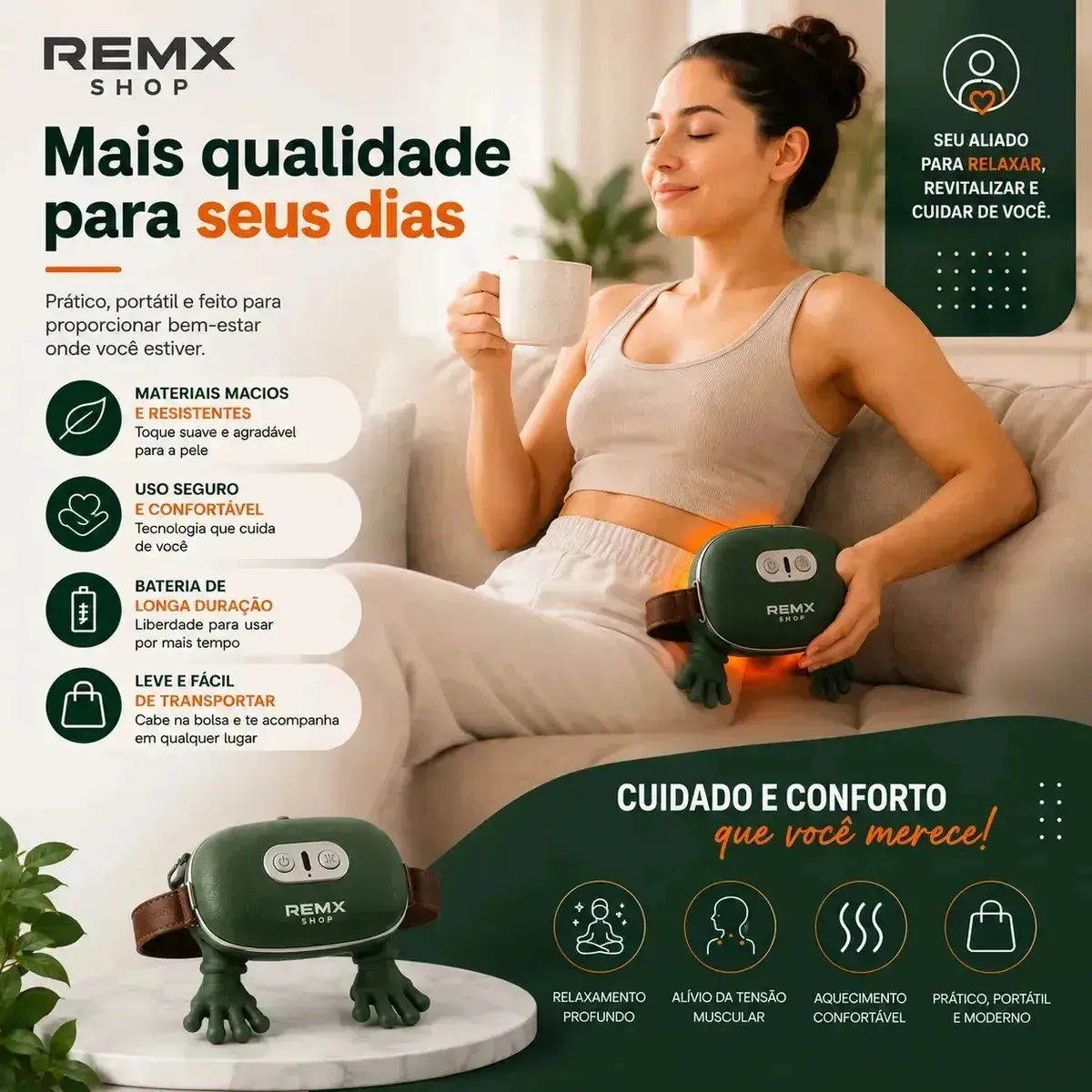 Massageador Elétrico para Pescoço e Ombros com Aquecimento REMX SHOP thumbnail 3