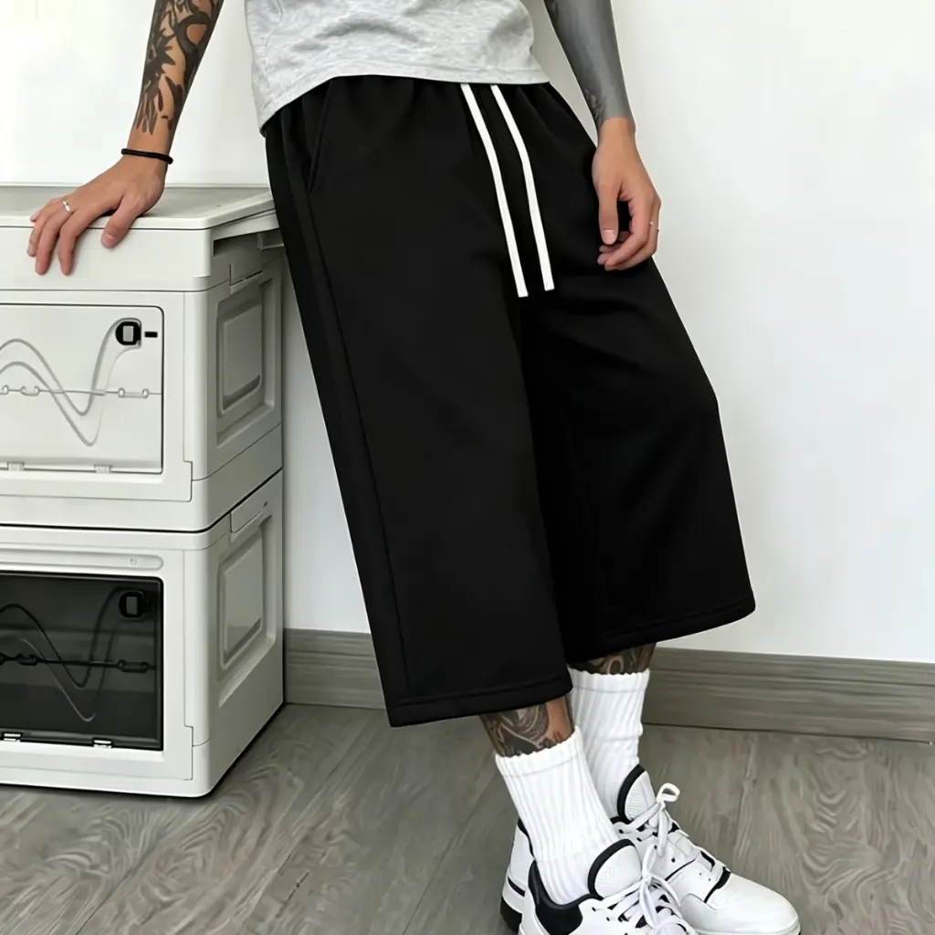 Bermuda Short Moletom Bermudão Baggy Liso Y2k Casual Barra Reta Tendência Envio Rapido