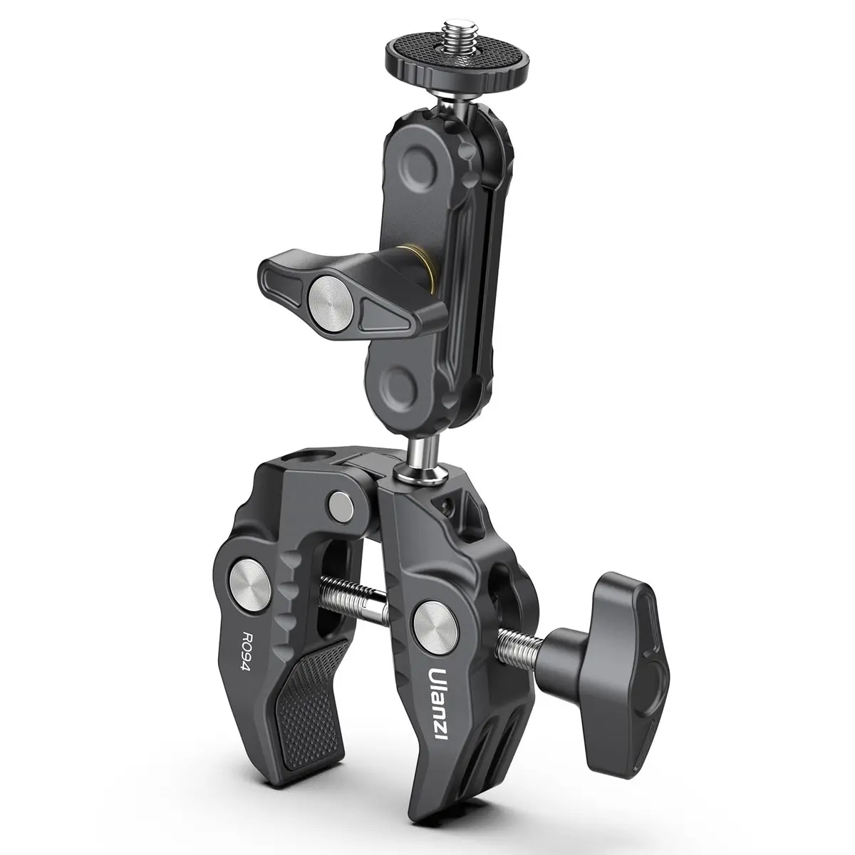 ULANZI R094 Super Clamp Suporte multifuncional para câmera em C, suporte para monitor com cabeça esférica de 1/4“ e orifício de 3/8” ajustável para filmagem de vídeo, suporte móvel - 1